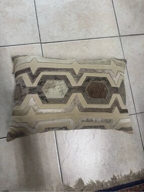 Cloud 9 Geometric Accent Pillow in Beige and Brown